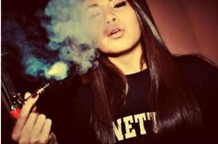 photo of girl smoking
